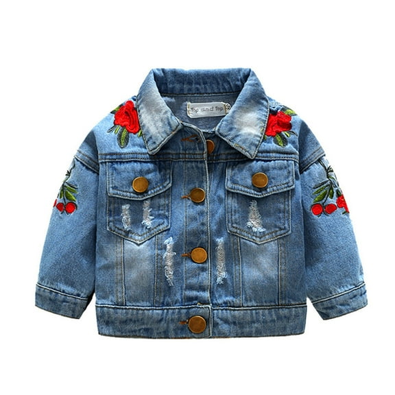 Toddler Kids Baby Boys Girls Denim Jacket Casual Long Sleeve Button Down Shirts Coats Fall Winter Clothes Jeans Overcoats Outerwear