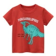 thumbnail image 1 of Toddler Kids Baby Boys Girls Dinosaur Short Sleeve Crewneck T Shirts Tops Tee Clothes For Children, 1 of 5
