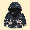 thumbnail image 1 of Toddler Kids Baby Boys Girls Fashion Cute Flowers Car Pattern Windproof Jacket Hooded Coat, 1 of 4