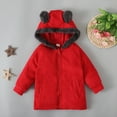 thumbnail image 1 of Toddler Kids Baby Boys Girls Fashion Cute Solid Color Keep Warm Zipper Bear Ear Hooded Jacket Coat, 1 of 9