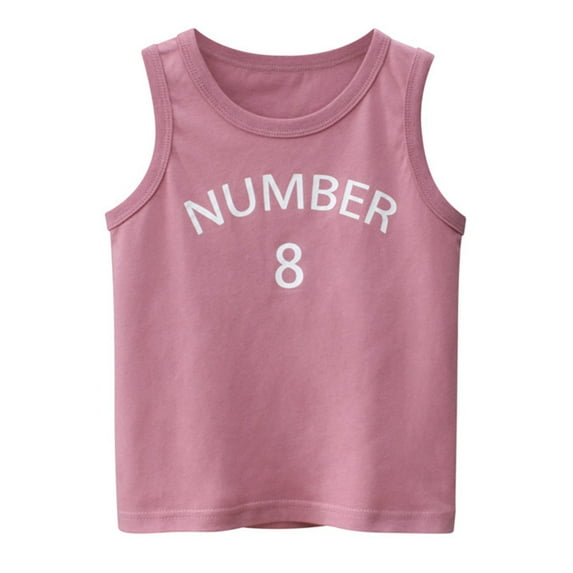 Generic Toddler Kids Baby Boys Girls Letter Number 8 Sleeveless Crewneck Vest T Shirts Tops Tee Clothes For Children