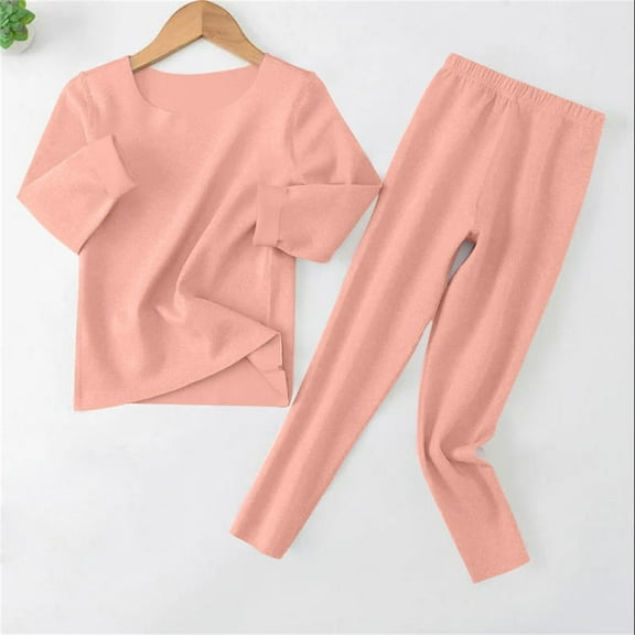 Toddler Kids Baby Boys Girls Long Sleeve Tops Blouse Pj’s Solid Pants Trousers Sleepwear Pajamas Outfits Set Pink 18-24 Months