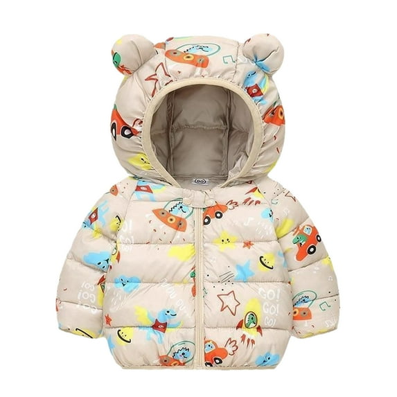 Toddler Kids Baby Boys Girls Puffer Jacket Winter Warm Down Jacket Hooded Lightweight Waterproof Packable Soft Coat Zipper Outwear