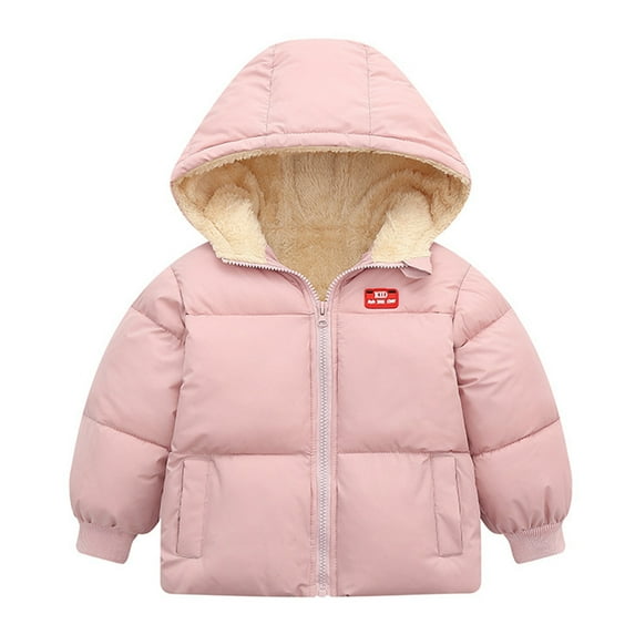 Toddler Kids Baby Boys Girls Sweater Suit Padded Snowsuit Winter Clothes Hooded Jacket Coat Outerwear 6 Months-12 Months Pink 90(6 Months-12 Months)