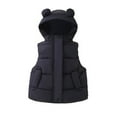 thumbnail image 1 of Toddler Kids Baby Boys Girls Winter Warm Lightweight Bear Ears Hooded Sleeveless Padded Vest Jacket Waist Coat, 1 of 3