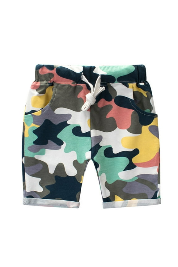 Toddler Kids Baby Boys Jogger Shorts Summer Cotton Casual Dinosaur Camouflage Short Active Pants With Pockets Stylish Bottoms