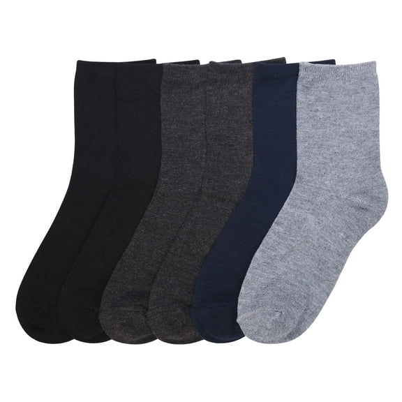 Toddler Kids Baby Boys Soft Computer Crew Socks, Solid Colors, 00-12, 6 Pairs