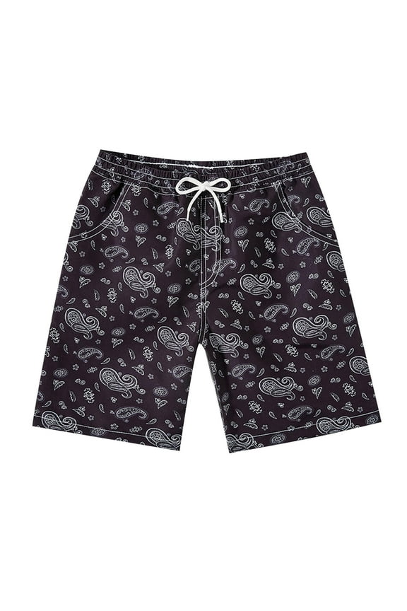 Toddler Kids Baby Boys Summer Print Shorts Quick Dry Beach Swimwear Swimming Trunks Clothes Black 9 Years-10 Years