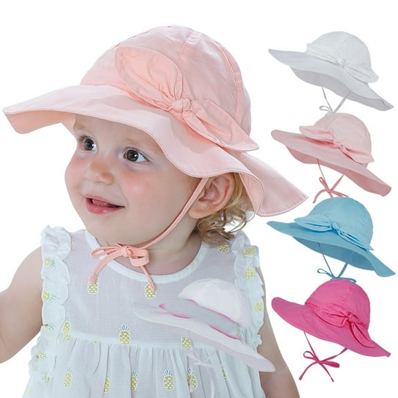 Toddler Kids Baby Girl Breathable Sun Hat Cotton Foldable 50+ SPF Protective
