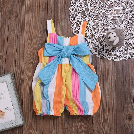 Toddler Kids Baby Girl Clothes Summer Color Striped Bow Short Climber Boys Polo Shirt Kids' Flag Short Sleeve Top Boys Long Sleeve Tees