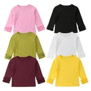 CALSUNBABY Toddler Kids Baby Girl Fashion Puff Long Sleeve Tops Clothes T-shirt Tee Tops