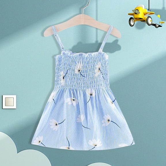 Toddler Kids Baby Girl Summer Seaside Beach Dress Sling Skirt Floral Skirt