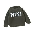Toddler Kids Baby Girls Boys Letter Embroidery Long Sleeve Sweaters