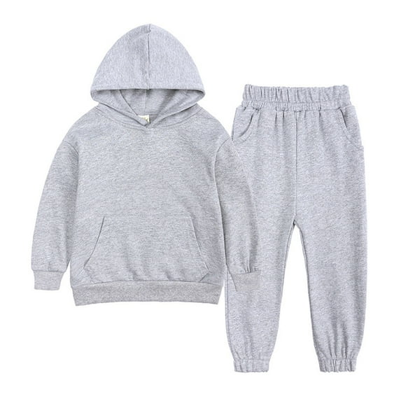 Toddler Kids Baby Girls Boys Spring Winter Solid Color Long Sleeve Pants Hooded Hoodies Sweatshirts Set Outfits Sets Boy Dailywear