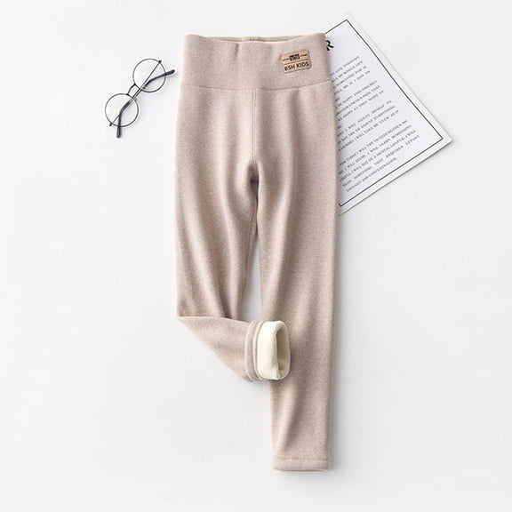 Toddler Kids Baby Girls Cotton Lined Warm Ankle Leggings Stretchy Basic Full Length Pants For Winter