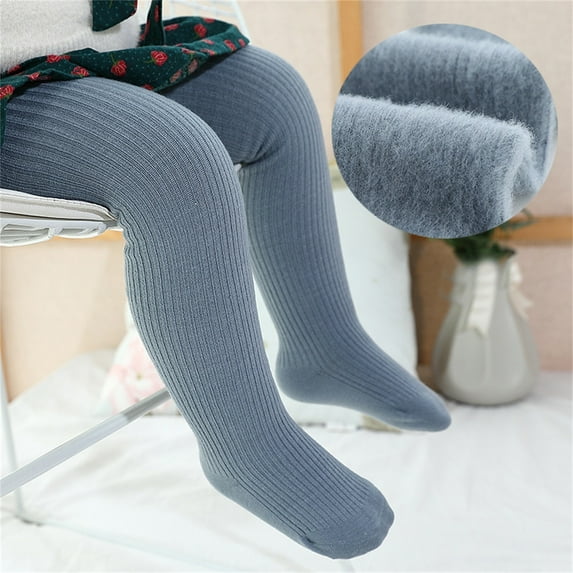 Toddler Kids Baby Girls Cotton Solid Warm Knit Leggings Pantyhose Stretchy Basic Pants Socks Pantihose For Winter Stocking