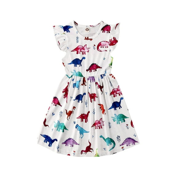Toddler Kids Baby Girls Dress Princess Party Pageant Dinosaur Tutu Dresses