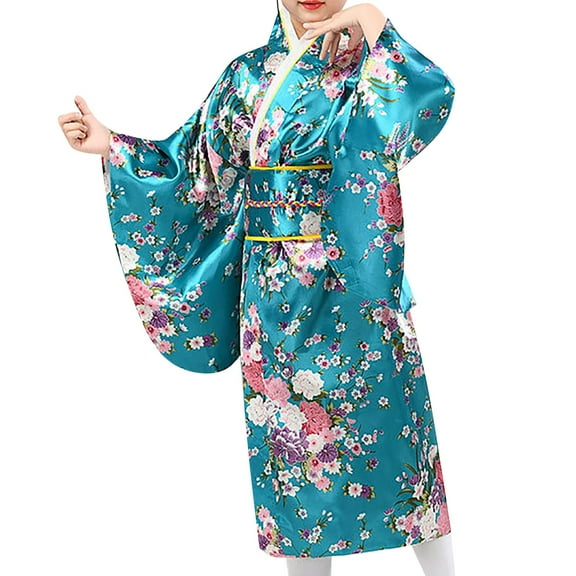 Toddler Kids Baby Girls Outfits Clothes New Year Dress Up Kimono Robe Japanese Traditional