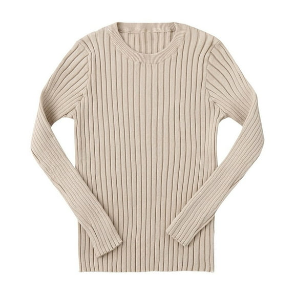 Toddler Kids Baby Girls Ribbed Knit Sweater Soft Solid Warm Sweater Pullover