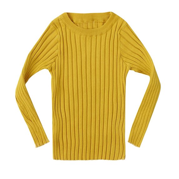 Toddler Kids Baby Girls Ribbed Knit Sweater Soft Solid Warm Sweater Pullover