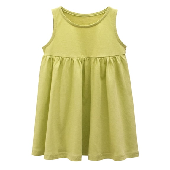 Toddler Kids Baby Girls Sleeveless Casual A-Line Twirly Skater Dress For School Party Princess Dresses Lovely Streetwear