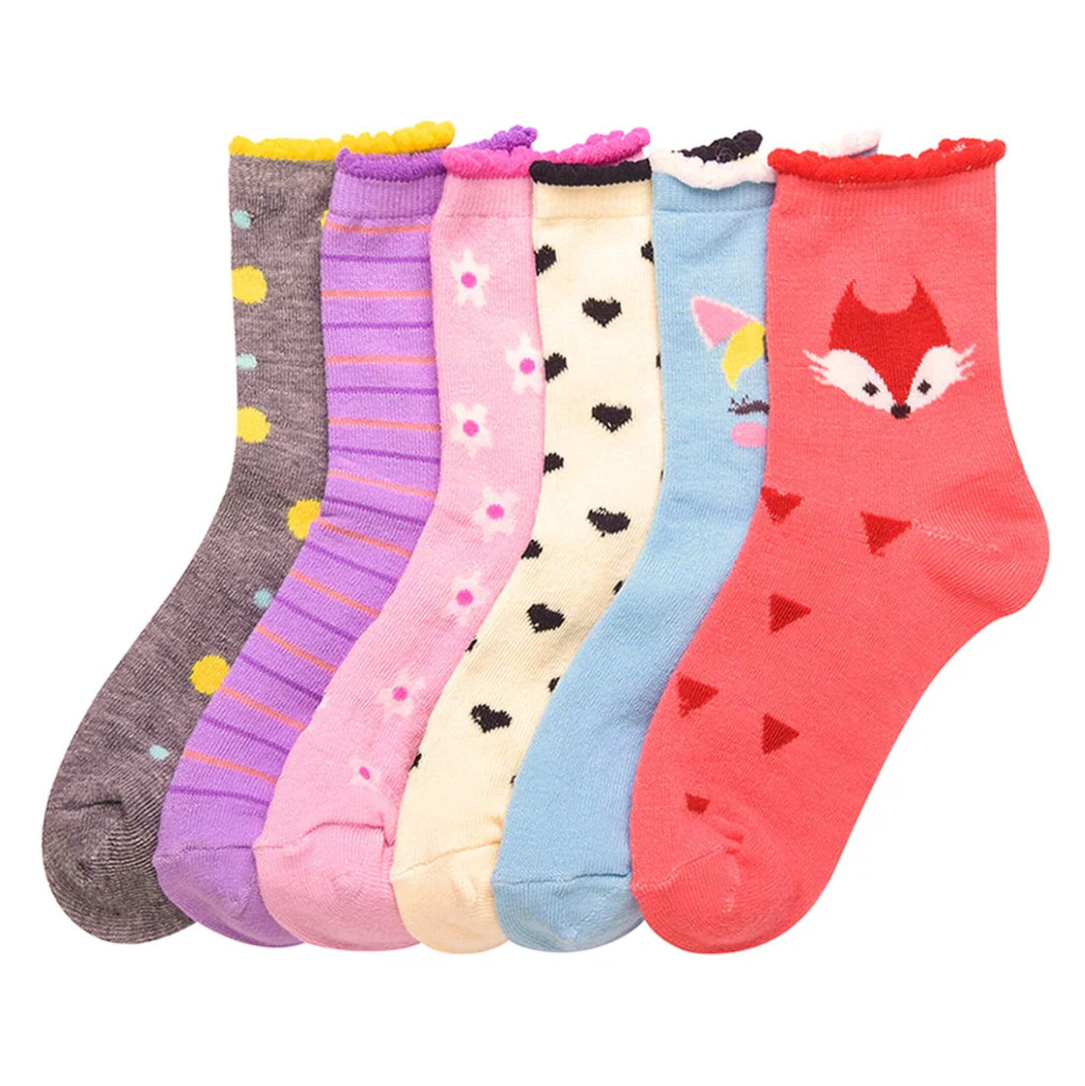Toddler Kids Baby Girls Soft Computer Crew Socks, Mutli-Color Animal ...