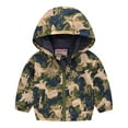 thumbnail image 1 of Toddler Kids Baby Grils Boys Long Sleeve Cartoon Print Zipper Hooded Coat Jacket Size 110, 1 of 3