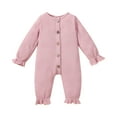thumbnail image 1 of Toddler Kids Baby Romper Girls Long Sleeve Winter Plaid Jumpsuit Outwear Pink Purple Outfits For 6-12 Months, 1 of 4