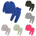 thumbnail image 1 of Toddler Kids Babys Girls Boys Spring Winter Solid Long Sleeve Pants Hoodie Sweatshirt Sleepwear Set Outfits Clothes Size 1-2 Years, 1 of 3