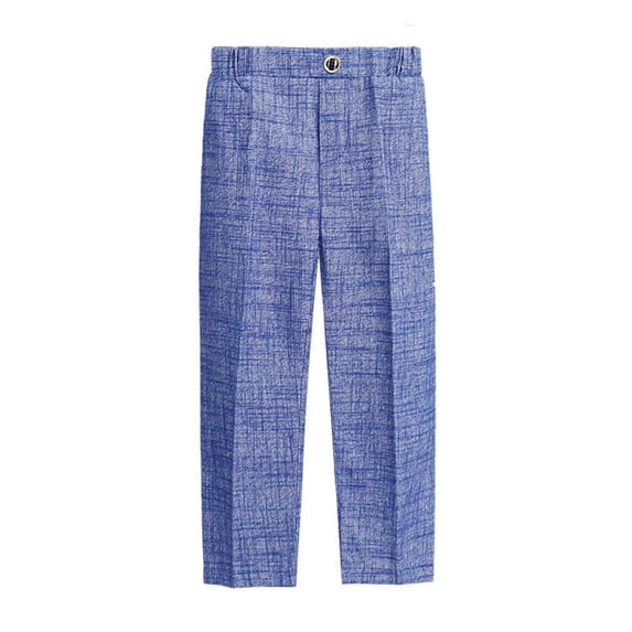 Toddler Kids Big Boy Fashion Cute Solid Color Stripe Casual School Uniform Suit Pants Trousers Blue 3-4 Years Clearance Sale