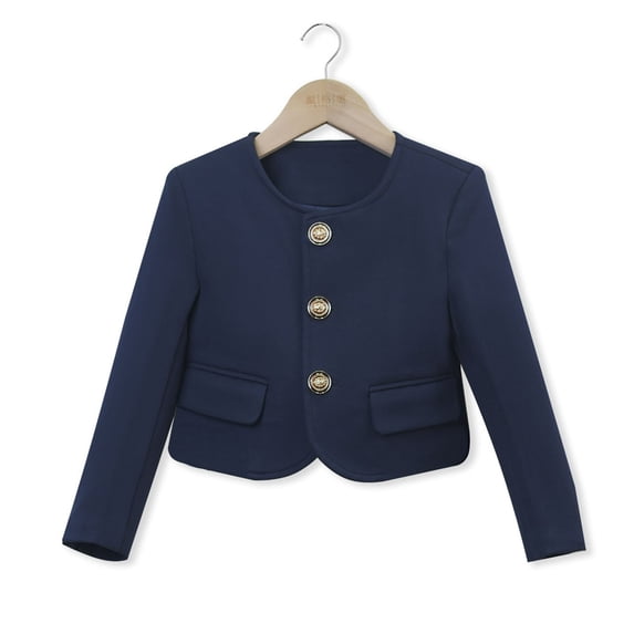 Toddler Kids Blazer Slim Suit Coat Formal Classic Suits Casual Dresswear Sport Coat Business Jacket for Boys Girls Blue 2-3 Years