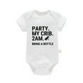 thumbnail image 1 of Toddler Kids Bodysuits Boys Girls Short Sleeve Letter Print Casual Fashion Romper Bodysuit Clothes Party Festival Clothes For Little Child, 1 of 4