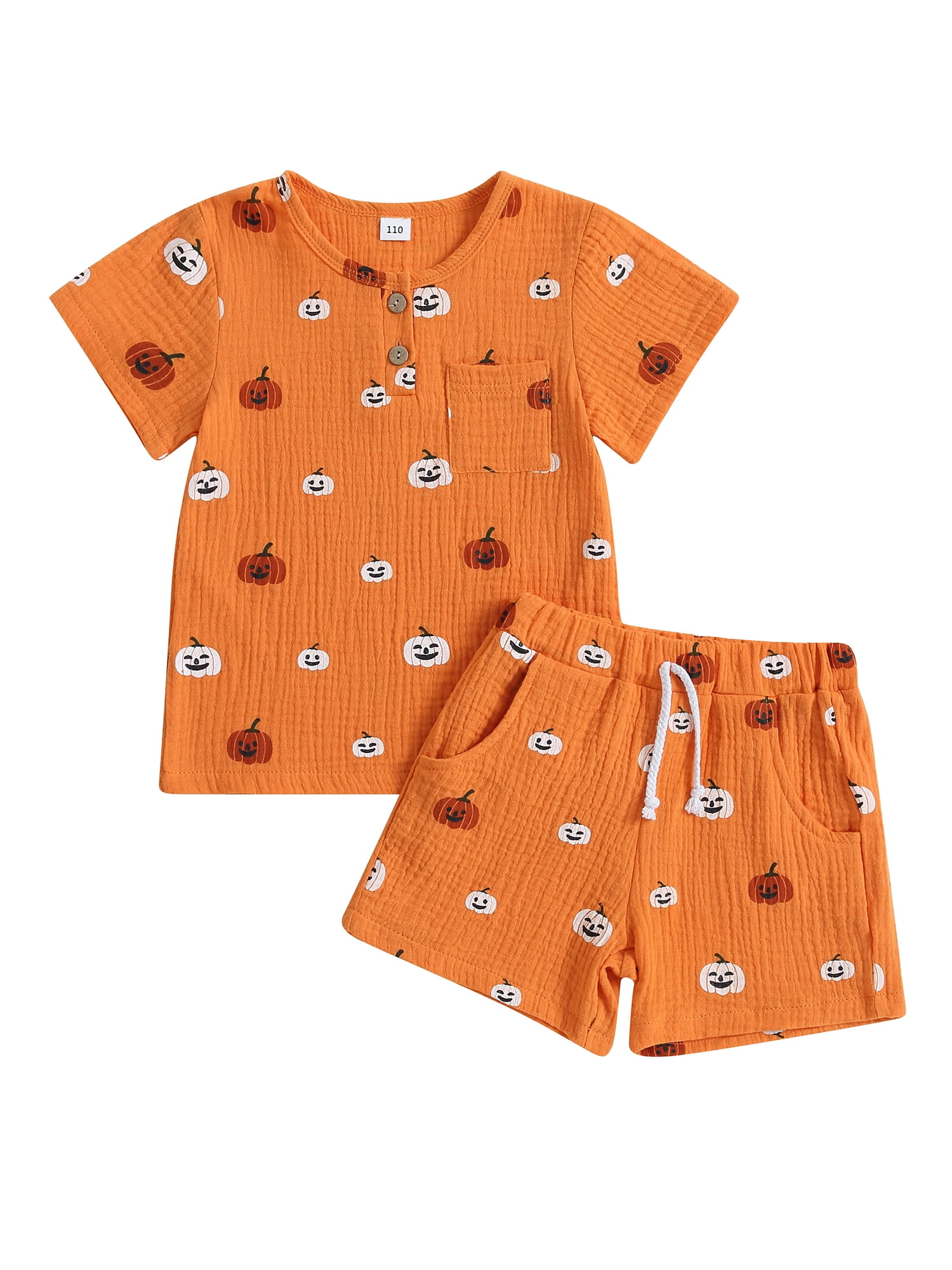Toddler Kids Boy Girl Halloween Baby Outfits Pajamas Lounge Set Pumpkin