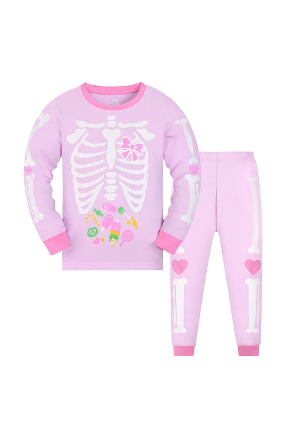 Toddler Kids Boys 2 Piece Pajamas Cotton Print Sleepwear Fall Clothes Set Tee and Pant 2-Piece Pj Set,Size 5-6 Years