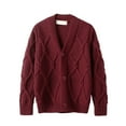 thumbnail image 1 of Toddler Kids Boys Cardigan Sweater Long Sleeve V-Neck Cotton Button Closure Solid Color Sweater 2-12 Years, 1 of 5