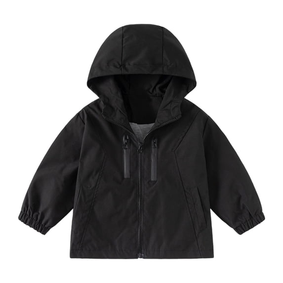 Toddler Kids Boys Double Zipper Hooded Windbreaker Lightweight Outdoor Jacket Coat 2-3 Years