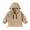 thumbnail image 1 of Toddler Kids Boys Double Zipper Hooded Windbreaker Lightweight Outdoor Jacket Coat 4-5 Years, 1 of 8