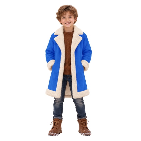 Toddler Kids Boys Lined Overcoat Long Sleeve Open Front Warm Cozy Windproof Elegant Outerwear 4-5 Years