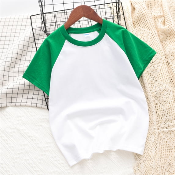 Toddler Kids Boys Girl Comfortable Solid Color Short Sleeve Cotton T-shirt Top Beautiful Blouses And Tops Christmas Tshirts Ruffle Neck Blouse