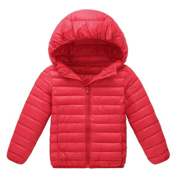 Toddler Kids Boys Girls Child Hooded Down Coat Winter Warm Jacket Zipper Outerwear