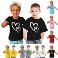 thumbnail image 1 of Toddler Kids Boys Girls Cotton T-shirt Fashion Cute Round Neck Valentine's Day Print Tee Short Sleeve Top qILAKOG Size Pink4-5 Years, 1 of 5