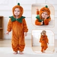 thumbnail image 1 of Toddler Kids Boys Girls Cute Fleece Romper Jumpsuit Teens Long Sleeve Thermal Outfit With Pocket Girls Soft Zipper Hooded Bodysuit Spring Comfortable Outwear Onesie Orange 13-18 Months, 1 of 7