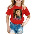 thumbnail image 1 of Toddler Kids Boys Girls Dolly Memorial Shirts Country Music Legend Tribute T-Shirt Crewneck Short Sleeve Casual Tops Shirts Blouse Red 10-11 Years, 1 of 3