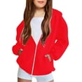 thumbnail image 1 of Toddler Kids Boys Girls Fashion Cute Solid Color Print Long Sleeve Pocket Zipper Hoodies Coat, 1 of 8