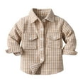 thumbnail image 1 of Toddler Kids Boys Girls Flannel Plaid Shirt Button Jacket Baby Clothes Coat for Boys Girls Outerwear, 1 of 3
