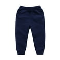 thumbnail image 1 of Toddler Kids Boys Girls Fleece Jogger Sweatpants Fall Winter Solid Color High Waist Pants Elastic Workout Running Trousers with Pockets 12M-10Y, 1 of 4