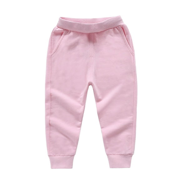 Toddler Kids Boys Girls Fleece Jogger Sweatpants Fall Winter Solid Color High Waist Pants Elastic Workout Running Trousers with Pockets 12M-10Y