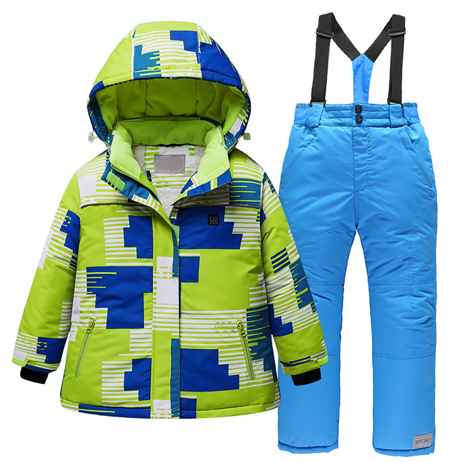 Toddler Kids Boys Girls Heating Snowsuit Winter Thick Warm USB Electric