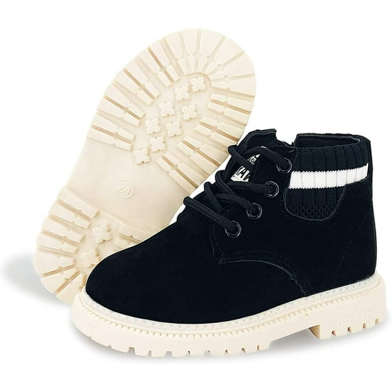 Toddler Kids Boys Girls Hiking Boots Waterproof Synthetic Leather Non Slip Lace-up Ankle Outdoor Boots Shoes