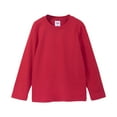 thumbnail image 1 of Toddler Kids Boys Girls Long Sleeve Basic Inside T Shirt Crewneck Casual Tees Shirt Tops Solid Color Outfit,Size:4-5 Years, 1 of 3